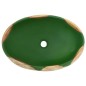 Lavabo da Appoggio Verde e Marrone Ovale 59x40x15 cm Ceramica Lavabo da Appoggio Verde e Marrone Ovale 59x40x15 cm Ceramica