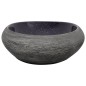 Lavabo da Appoggio Viola e Grigio Ovale 59x40x14 cm Ceramica Lavabo da Appoggio Viola e Grigio Ovale 59x40x14 cm Ceramica