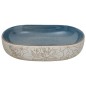Lavabo da Appoggio Sabbia e Blu Ovale 59x40x14 cm Ceramica Lavabo da Appoggio Sabbia e Blu Ovale 59x40x14 cm Ceramica