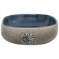 Lavabo da Appoggio Sabbia e Blu Ovale 59x40x14 cm Ceramica Lavabo da Appoggio Sabbia e Blu Ovale 59x40x14 cm Ceramica