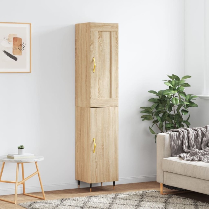 Credenza Rovere Sonoma 34,5x34x180 cm in Legno Multistrato Credenza Rovere Sonoma 34,5x34x180 cm in Legno Multistrato