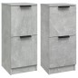Credenze 2 pz Grigio Cemento 30x30x70 cm in Legno Multistrato Credenze 2 pz Grigio Cemento 30x30x70 cm in Legno Multistrato