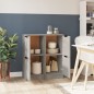 Credenze 2 pz Grigio Cemento 30x30x70 cm in Legno Multistrato Credenze 2 pz Grigio Cemento 30x30x70 cm in Legno Multistrato