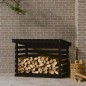 Portalegna Nero 108x73x79 cm in Legno Massello di Pino Portalegna Nero 108x73x79 cm in Legno Massello di Pino