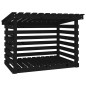 Portalegna Nero 108x73x79 cm in Legno Massello di Pino Portalegna Nero 108x73x79 cm in Legno Massello di Pino