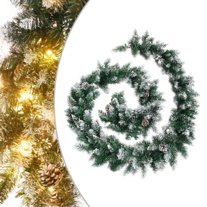 Ghirlanda Natalizia con Luci a LED 2,7 m in PVC Verde Ghirlanda Natalizia con Luci a LED 2,7 m in PVC Verde