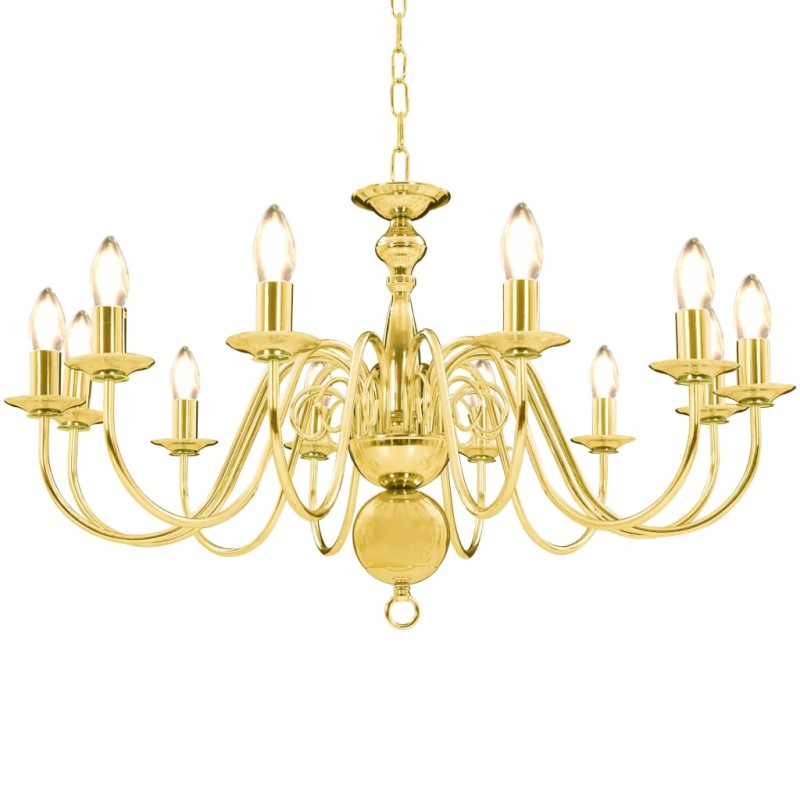 vidaXL Lampadario Dorato per 12 Lampadine E14