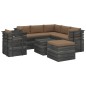 Set Divani da Giardino su Pallet 8 pz con Cuscini Massello Pino