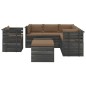 Set Divani da Giardino su Pallet 8 pz con Cuscini Massello Pino