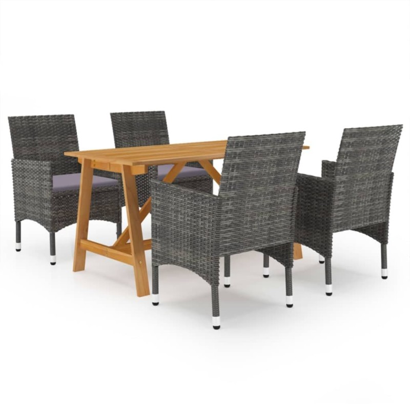 Set Mobili da Pranzo per Giardino 5 pz Grigio Set Mobili da Pranzo per Giardino 5 pz Grigio