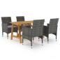 Set Mobili da Pranzo per Giardino 5 pz Grigio Set Mobili da Pranzo per Giardino 5 pz Grigio
