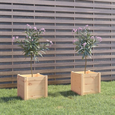 Fioriere da Giardino 2 pz 40x40x40 cm Legno Massello di Pino