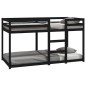Letto a Castello Nero 90x190 cm in Legno Massello di Pino Letto a Castello Nero 90x190 cm in Legno Massello di Pino