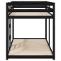 Letto a Castello Nero 90x190 cm in Legno Massello di Pino Letto a Castello Nero 90x190 cm in Legno Massello di Pino