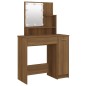 vidaXL Set Tavolo da Toeletta con LED Rovere Marrone Legno Multistrato vidaXL Set Tavolo da Toeletta con LED Rovere Marrone Legno Multistrato