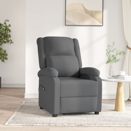 Poltrona Elettrica Reclinabile Grigio Scuro in Tessuto