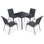 Set da Pranzo da Giardino 5 pz in Acciaio Nero Set da Pranzo da Giardino 5 pz in Acciaio Nero