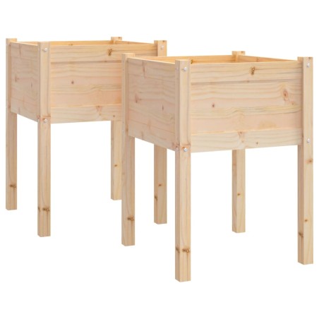 Fioriere da Giardino 2 pz 50x50x70 cm in Legno Massello di Pino