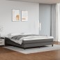 vidaXL Materasso a Molle Grigio 160x200x20 cm in Similpelle vidaXL Materasso a Molle Grigio 160x200x20 cm in Similpelle