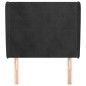 Testiera ad Orecchio Nera 103x23x118/128 cm in Velluto Testiera ad Orecchio Nera 103x23x118/128 cm in Velluto