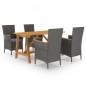 Set Mobili da Pranzo per Giardino 5 pz Grigio Set Mobili da Pranzo per Giardino 5 pz Grigio