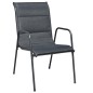Set da Pranzo per Giardino 7 pz in Acciaio Nero Set da Pranzo per Giardino 7 pz in Acciaio Nero