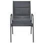 Set da Pranzo per Giardino 7 pz in Acciaio Nero Set da Pranzo per Giardino 7 pz in Acciaio Nero