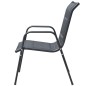 Set da Pranzo per Giardino 7 pz in Acciaio Nero Set da Pranzo per Giardino 7 pz in Acciaio Nero