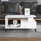 Tavolino da Salotto Bianco 90x49x45 cm in Legno Multistrato Tavolino da Salotto Bianco 90x49x45 cm in Legno Multistrato