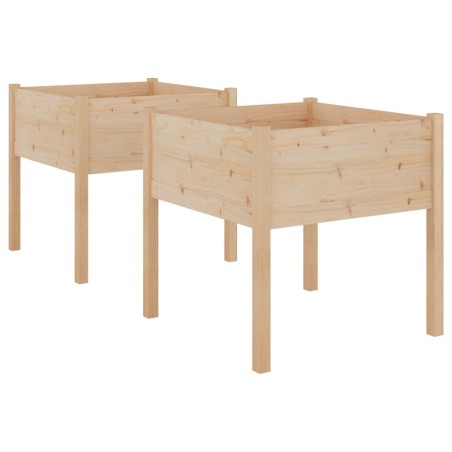 Fioriere da Giardino 2 pz 70x70x70 cm in Legno Massello di Pino