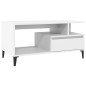Tavolino da Salotto Bianco 90x49x45 cm in Legno Multistrato Tavolino da Salotto Bianco 90x49x45 cm in Legno Multistrato