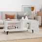 Tavolino da Salotto Bianco 90x50x40 cm in Legno Multistrato Tavolino da Salotto Bianco 90x50x40 cm in Legno Multistrato