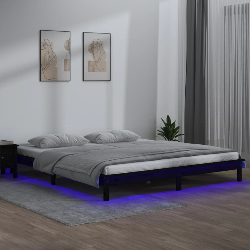 Giroletto con LED Nero 200x200 cm in Legno Massello Giroletto con LED Nero 200x200 cm in Legno Massello