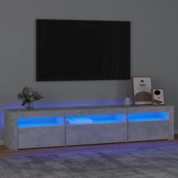 vidaXL Mobile Porta TV con Luci LED Grigio Cemento 195x35x40 cm