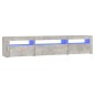 vidaXL Mobile Porta TV con Luci LED Grigio Cemento 195x35x40 cm