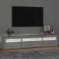 vidaXL Mobile Porta TV con Luci LED Grigio Cemento 195x35x40 cm