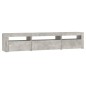 vidaXL Mobile Porta TV con Luci LED Grigio Cemento 195x35x40 cm
