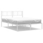 Giroletto con Testiera Metallo Bianco 150x200 cm Giroletto con Testiera Metallo Bianco 150x200 cm