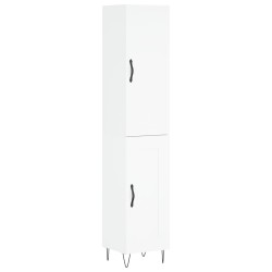 Credenza 34,5x34x180 cm in Legno Multistrato Bianco Lucido