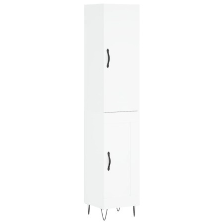 Credenza 34,5x34x180 cm in Legno Multistrato Bianco Lucido
