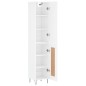 Credenza 34,5x34x180 cm in Legno Multistrato Bianco Lucido Credenza 34,5x34x180 cm in Legno Multistrato Bianco Lucido