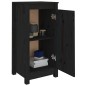 Credenze 2 pz Nere 40x35x80 cm in Legno Massello di Pino Credenze 2 pz Nere 40x35x80 cm in Legno Massello di Pino