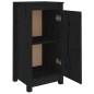 Credenze 2 pz Nere 40x35x80 cm in Legno Massello di Pino Credenze 2 pz Nere 40x35x80 cm in Legno Massello di Pino