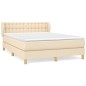 vidaXL Giroletto a Molle con Materasso Crema 140x19 cm in Tessuto