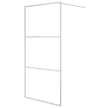 Parete Doccia Walk in Argento 100x195 cm Vetro Trasparente ESG