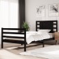 Giroletto Nero in Legno Massello di Pino 90x190 cm Single