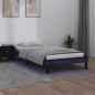 vidaXL Giroletto LED Nero 75x190cm Small Single in Legno Massello vidaXL Giroletto LED Nero 75x190cm Small Single in Legno Massello