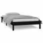 vidaXL Giroletto LED Nero 75x190cm Small Single in Legno Massello vidaXL Giroletto LED Nero 75x190cm Small Single in Legno Massello