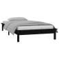 vidaXL Giroletto LED Nero 75x190cm Small Single in Legno Massello vidaXL Giroletto LED Nero 75x190cm Small Single in Legno Massello