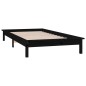 vidaXL Giroletto LED Nero 75x190cm Small Single in Legno Massello vidaXL Giroletto LED Nero 75x190cm Small Single in Legno Massello